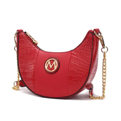 Mkf Collection By Mia K Amira Crocodile Embossed Vegan Leather Women's Shoulder Handbag By Mia K. In Red