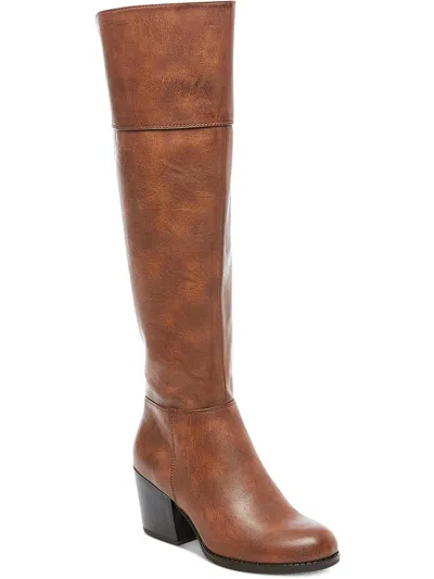 Madden Girl Wendiee Womens Faux Leather Tall Over-the-knee Boots In Brown