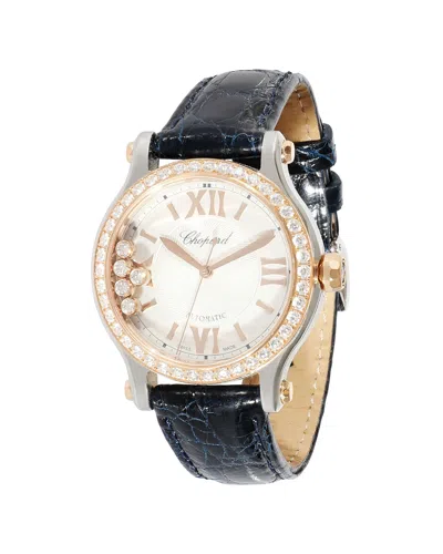 Chopard Happy Sport Automatic Diamond Silver Dial Ladies Watch 278608-6003 In Blue / Gold Tone / Rose / Rose Gold Tone / Silver