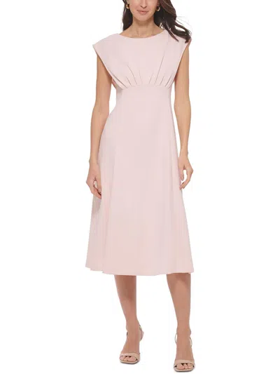 Calvin Klein Womens Career Office Midi Dress In Pink