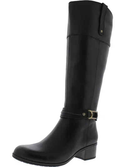 Bandolino Coloradee Womens Faux Leather Block Heel Knee-high Boots In Black