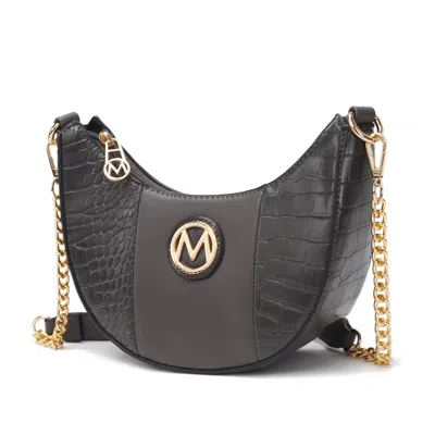 Mkf Collection By Mia K Amira Crocodile Embossed Vegan Leather Women's Shoulder Handbag By Mia K. In Grey