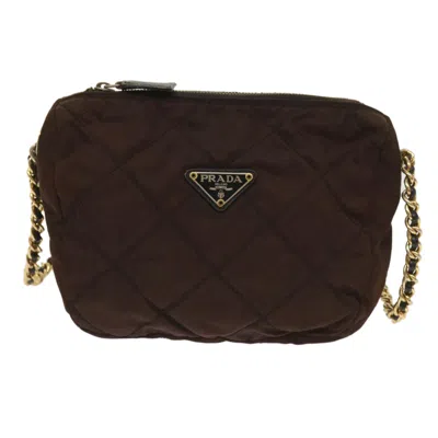 Prada Tessuto Synthetic Shoulder Bag () In Brown