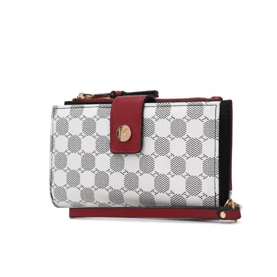 Mkf Collection By Mia K Mkf Collection Solene Circular Print Vegan Leather Women's Wristlet Wallet By Mia K In Red
