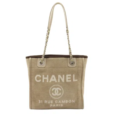 Pre-owned Chanel Deauville Canvas Tote Bag () In Brown