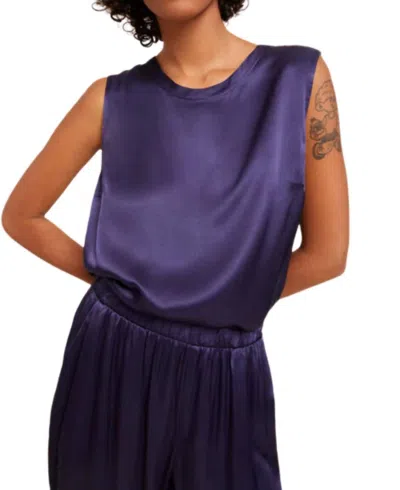 Nation Ltd Rachel Tie Back Shell Tank Top In Navy In Purple