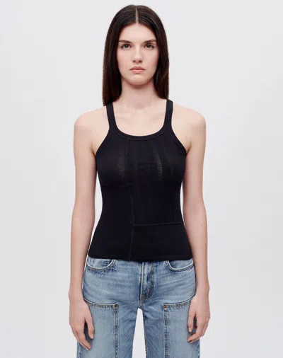 Re/done Ribbed Scoop-neck Fitted Tank