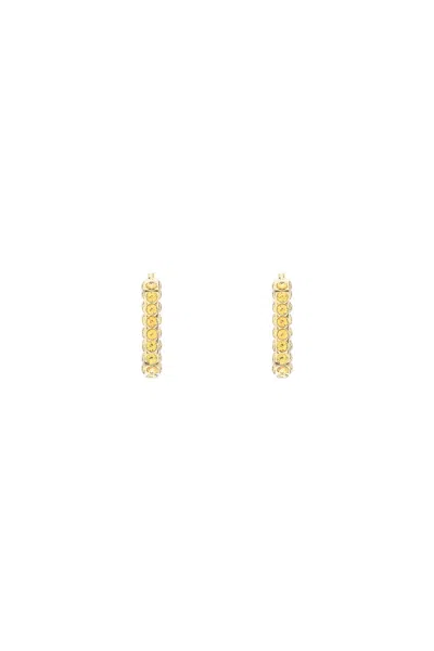 Amina Muaddi Charlotte Earrings With Crystals In Gold
