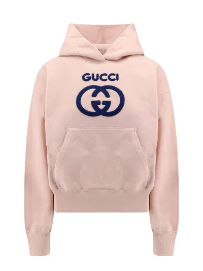 Gucci Interlocking-g Cotton Hoodie In Pink