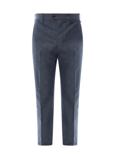 Pt Torino The Writer Cotton And Hemp Trouser In Blue