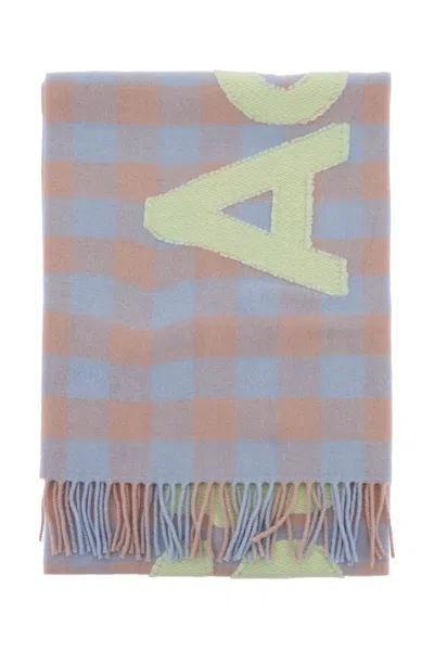 Acne Studios "checked Scarf With Logo Pattern" Women In Multicolor
