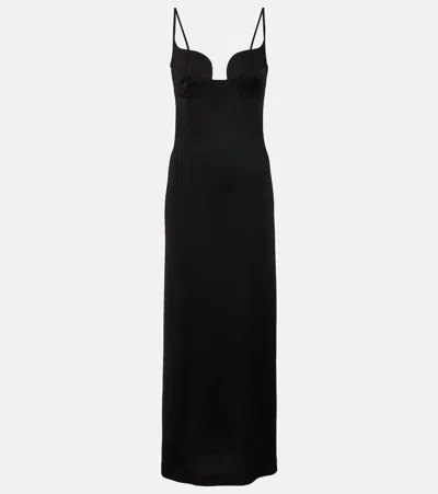 Galvan Jersey Bustier Midi Dress In Black