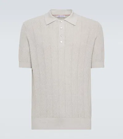 Brunello Cucinelli Cotton Polo Shirt In Neutral