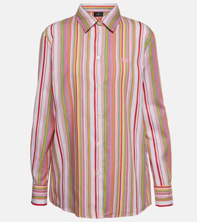 Etro Striped Cotton Shirt In Multi
