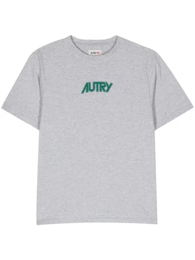 Autry Logo-print Cotton T-shirt In Grey