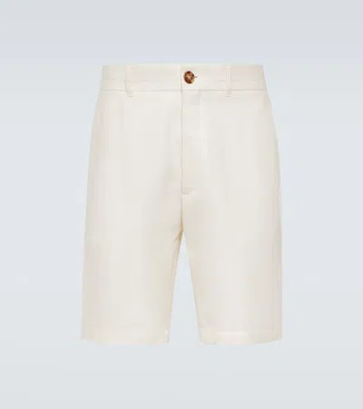 Brunello Cucinelli Linen And Wool-blend Shorts In White