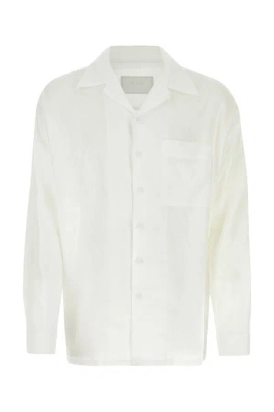 Prada Man White Linen Shirt