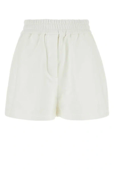 Prada Woman White Cotton Shorts