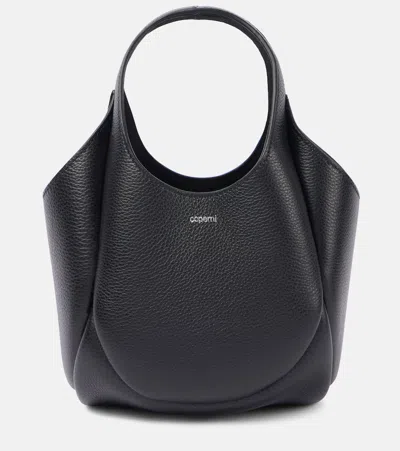Coperni Swipe Mini Leather Bucket Bag In Black