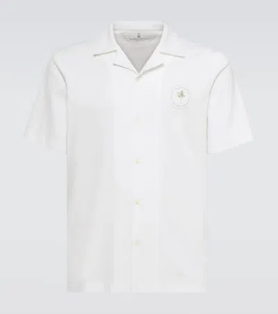 Brunello Cucinelli Embroidered Cotton Shirt In White