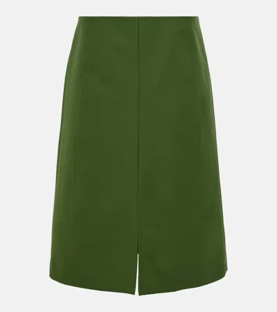 Dries Van Noten Cotton Midi Skirt In Green