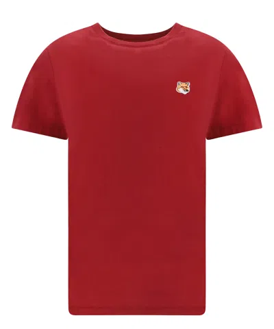 Maison Kitsuné T-shirt In Brick Red