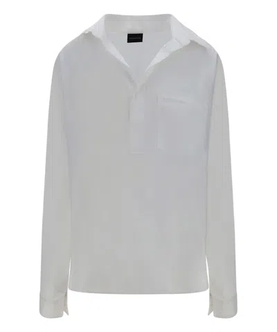 Balenciaga Crinkled Cotton Shirt In White