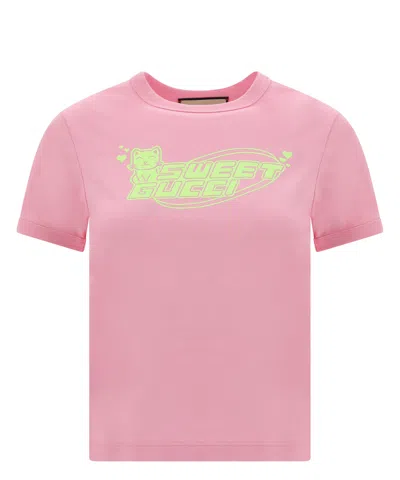 Gucci T-shirts In Sugar Pink/mc