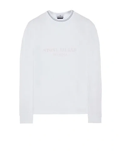 Stone Island T-shirt Manches Longues Blanc Coton