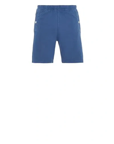 Stone Island Fleece Bermuda Shorts Blue Cotton In Bleu