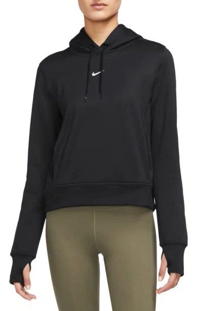 Nike Women's Therma-fit One Pullover Hoodie In Black/ White