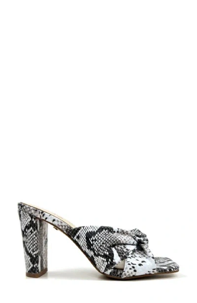 Yosi Samra Hazel Knotted Dress Sandal In Snake Print In White