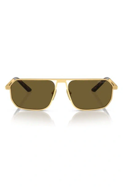 Prada Pillow Sunglasses, 59mm In Gold/brown Solid