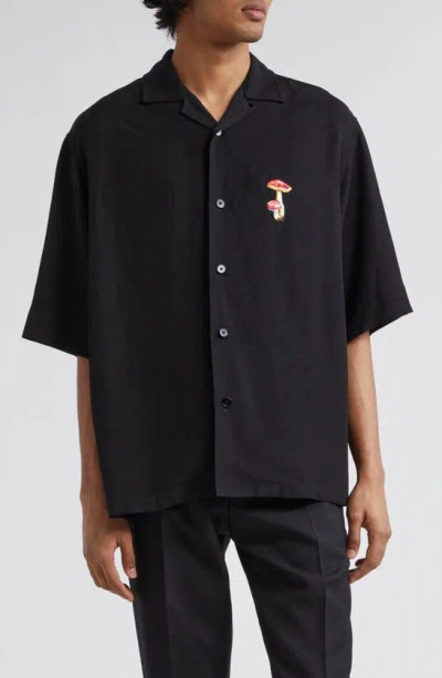 Jil Sander Bowling Shirt Mushroom In 001 Black