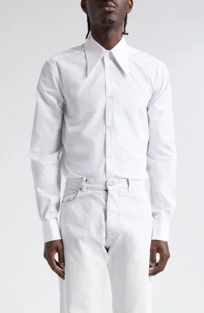 Maison Margiela Mm1 Cotton Button-up Shirt In 100 White