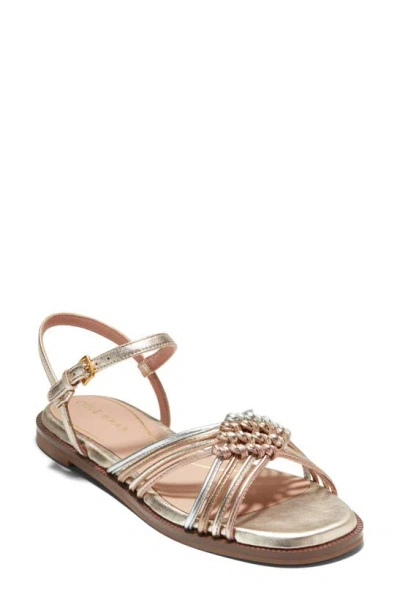 Cole Haan Women's Jitney Knot Leather Sandals In Silver