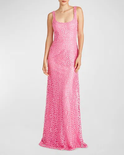 ml Monique Lhuillier Hannah Sequin Gown In Candy Pink