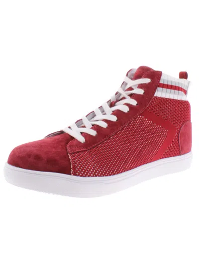 Propét Nova Womens Faux Suede High Top Fashion Sneakers In Red