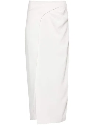 Iro Pumiko Crepe Midi Skirt In White