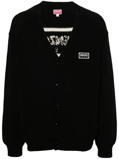 Kenzo Paris Cotton Cardigan In Black