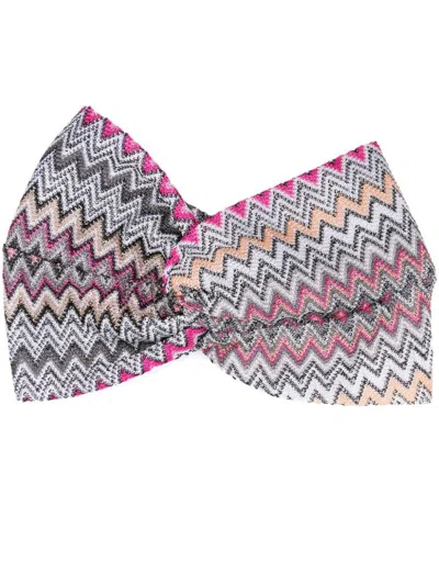 Missoni Zigzag-woven Knot-detailed Headband In Multicolor