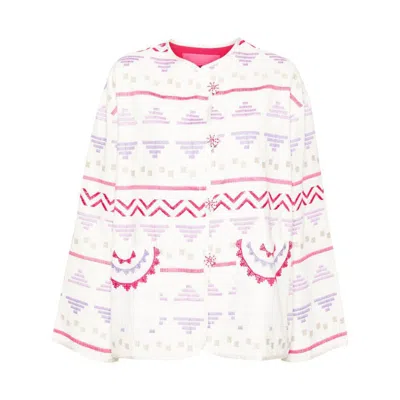 Taieur Geometric-embroidery Cotton Jacket In White