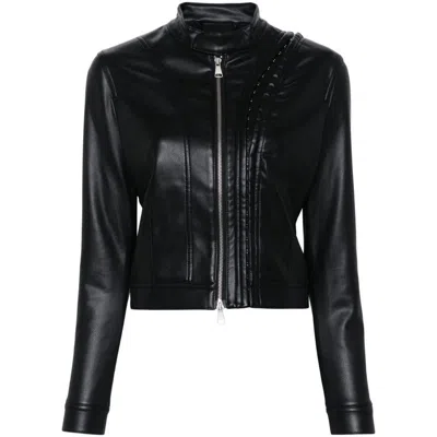 Y/project Leather Outerwears In Black