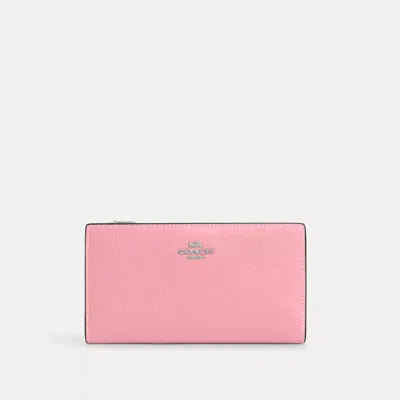 Coach Slim Zip Wallet In Pink
