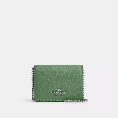 Coach Mini Wallet On A Chain In Green