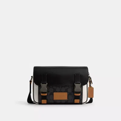 Coach Track Crossbody In Colorblock Signature Canvas In Multi