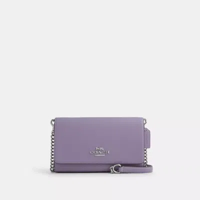 Coach Flap Clutch Crossbody In Purple