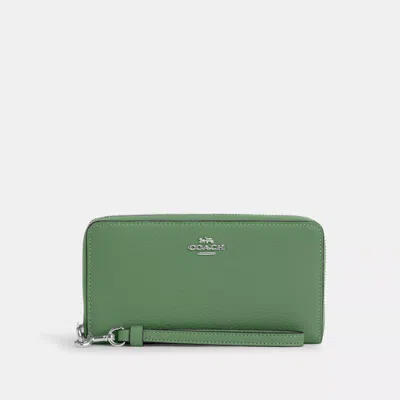 Coach Long Zip Around Wallet In Green