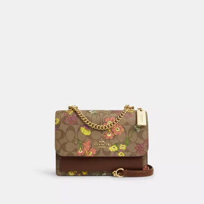 Coach Klare Crossbody In Signature Canvas With Floral Print In Beige