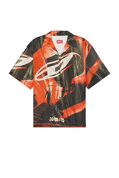 Diesel Bowling Shirt By S In Black,red